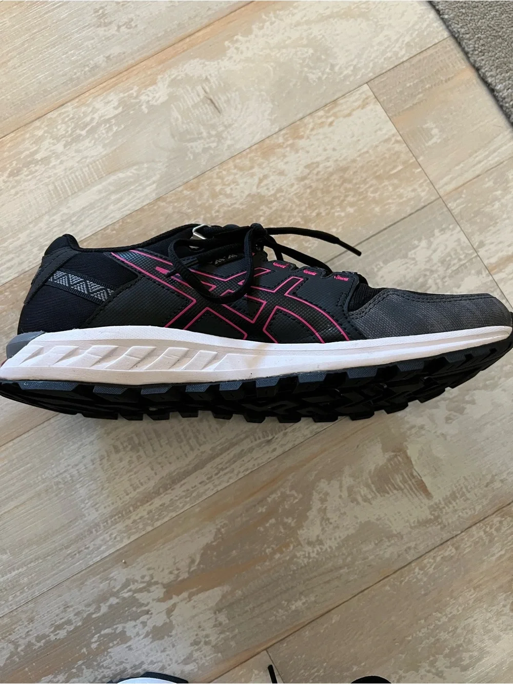Asics Black and Pink Women's Athletic Running Shoe